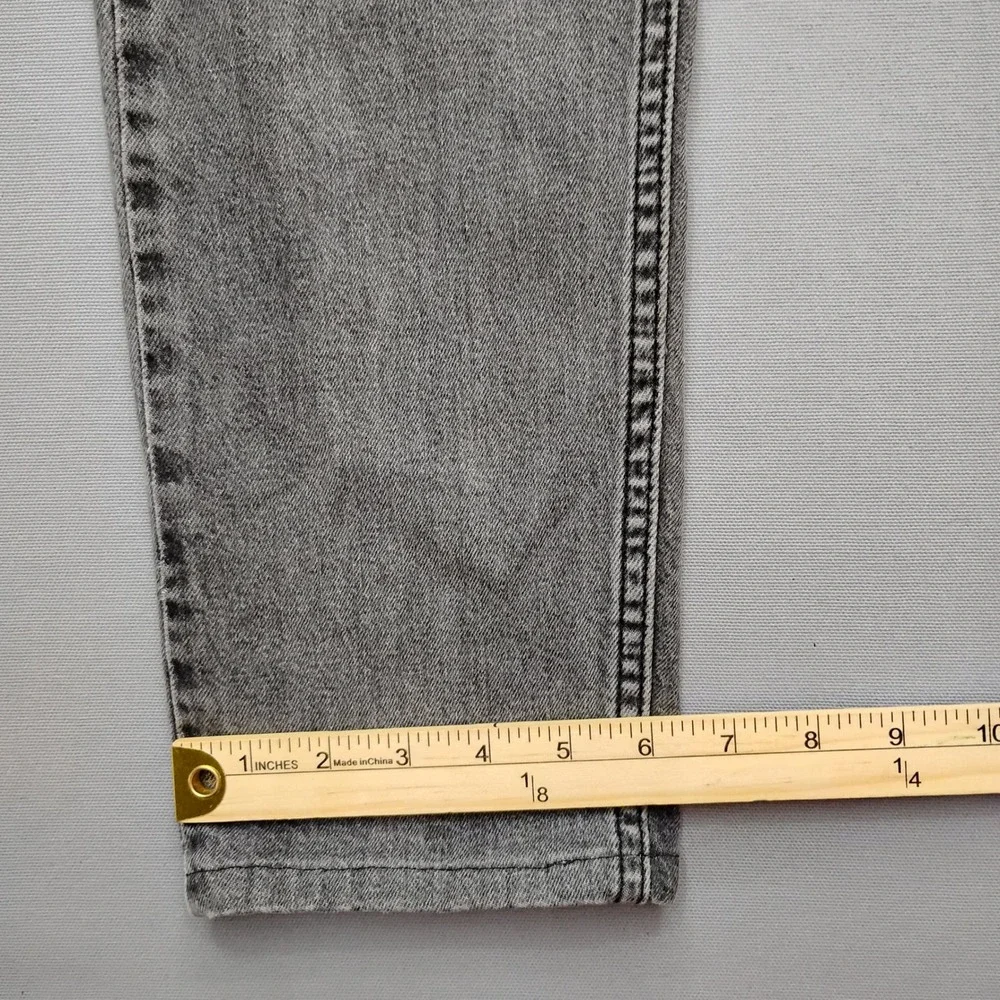 Levis 512 Slim Taper Jeans Mens 31x25 Gray Acid Wash Denim Pants Hemmed